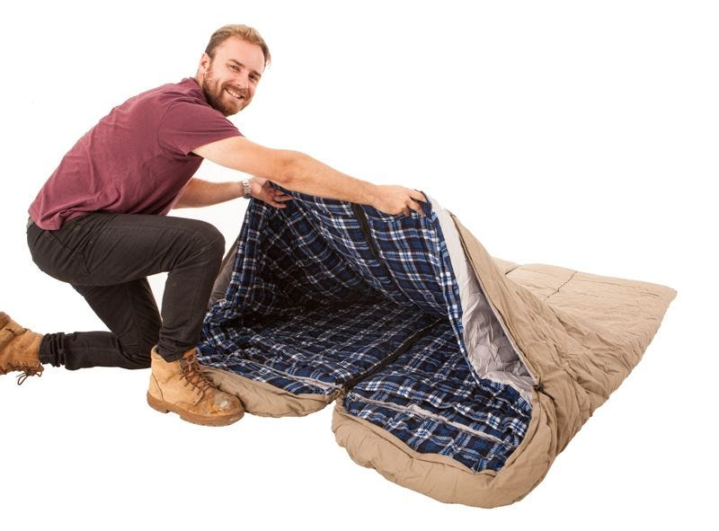2x Adventure Kings Premium Sleeping bag -5°C to 5°C - Left and Right Zipper
