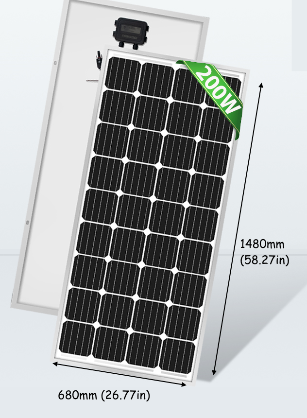 200w WATT MONO OFF-GRID RV CAMPING HOME SOLAR PANEL