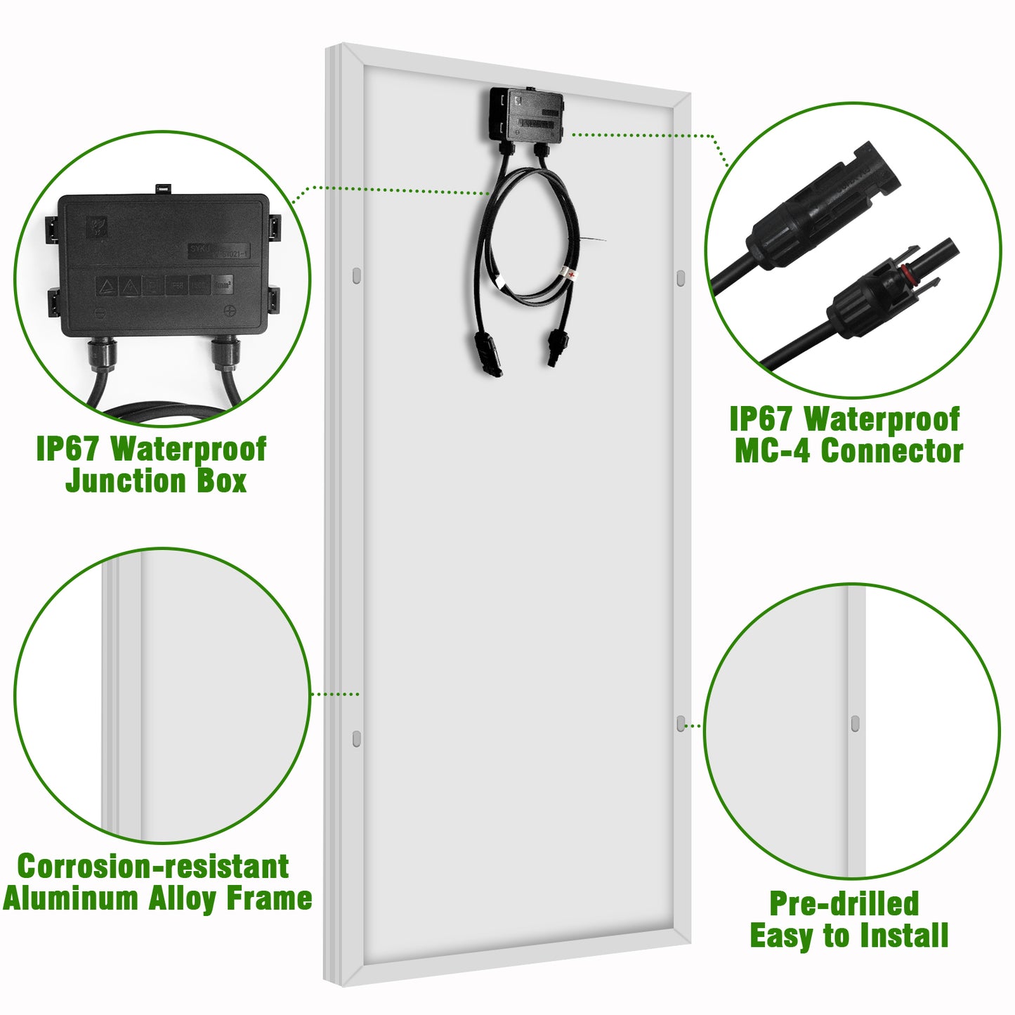 200w WATT MONO OFF-GRID RV CAMPING HOME SOLAR PANEL