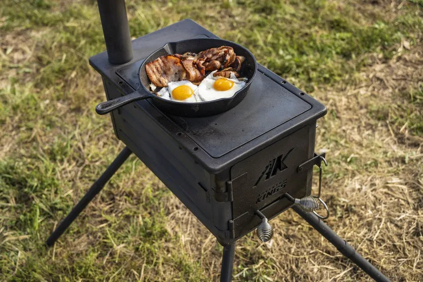 Kings Premium Camp Oven Stove | Wood-Fired BBQ | Enclosed Firepit | Steel Construction + Camp Oven BBQ Bag