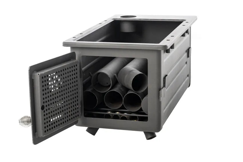 Kings Premium Camp Oven Stove | Wood-Fired BBQ | Enclosed Firepit | Steel Construction + Camp Oven BBQ Bag