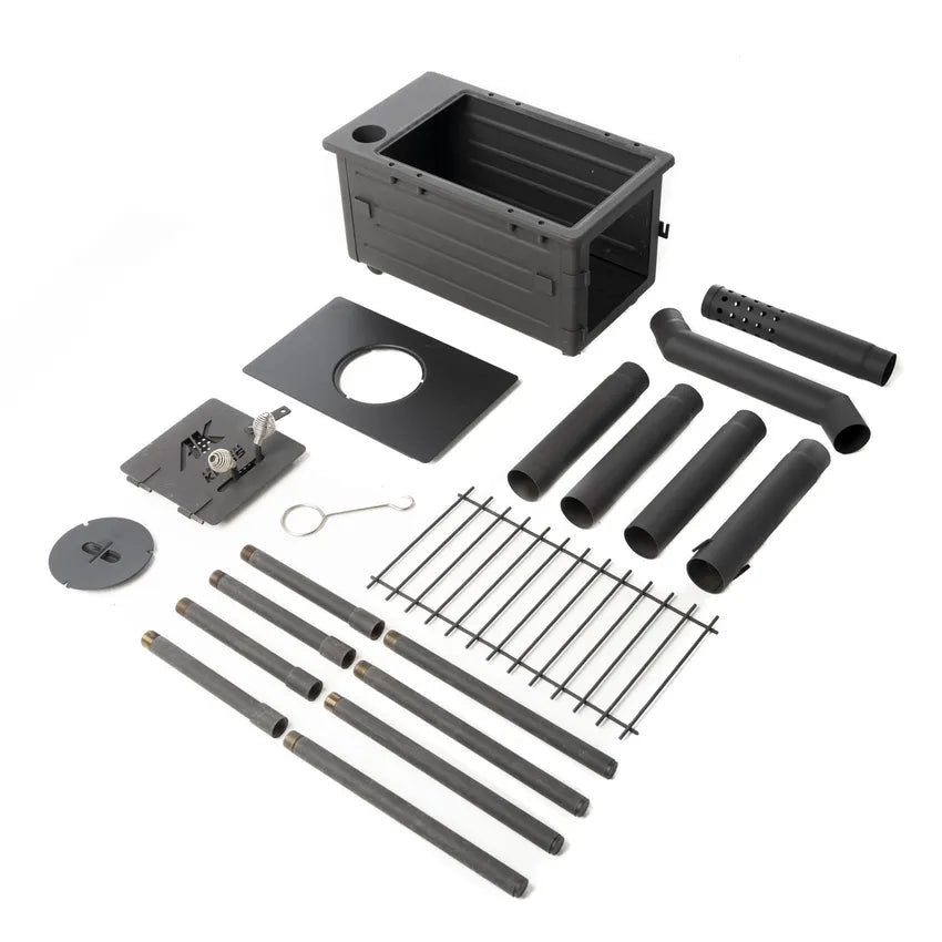 Kings Premium Camp Oven Stove | Wood-Fired BBQ | Enclosed Firepit | Steel Construction + Camp Oven BBQ Bag