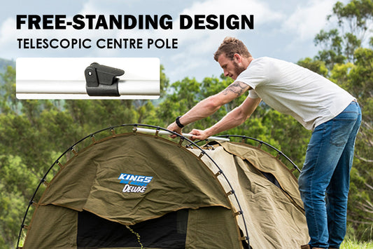 Adventure Kings Big Daddy Deluxe Double Swag Tent + 2 in 1 LED Light & Fan