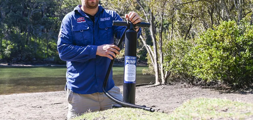 Adventure Kings Inflatable Stand-Up Paddle Board + Single-Action Paddleboard Pump - JMS Camping Store