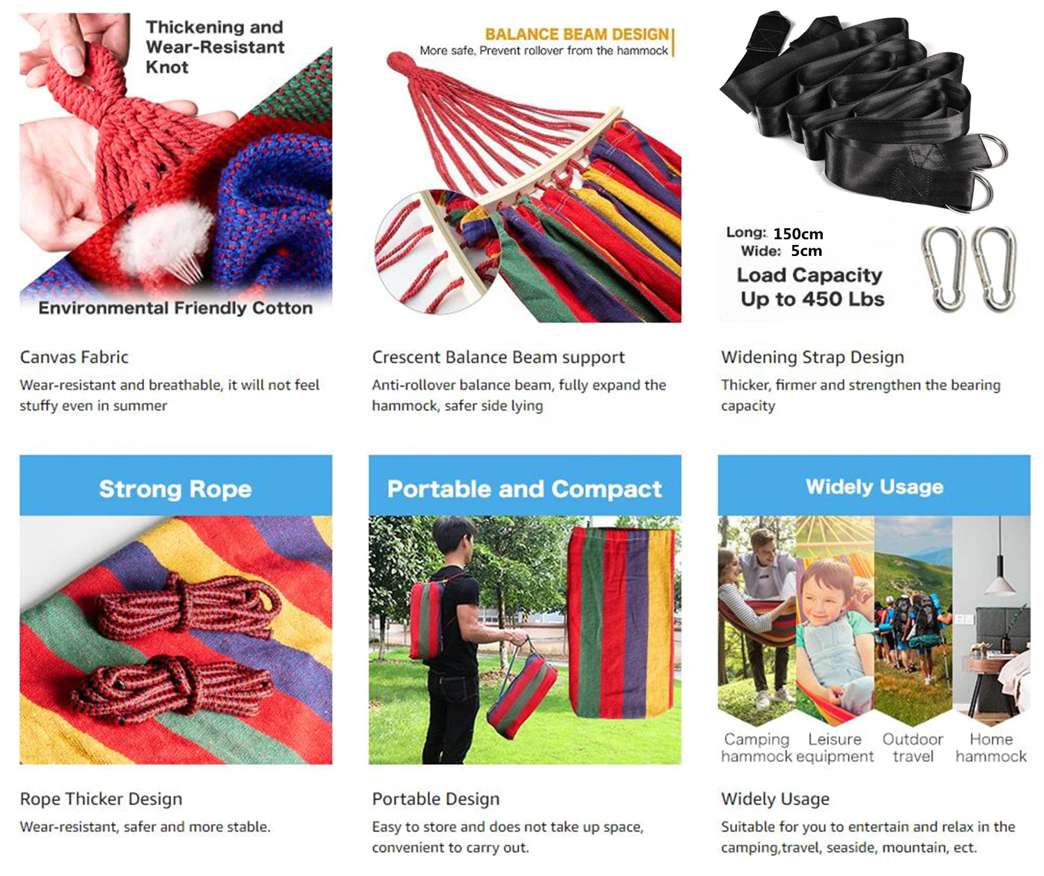 Outdoor Canvas Hammock - jmscamping.com