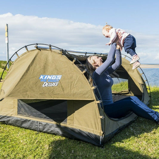 Adventure Kings Big Daddy Deluxe Double Swag Tent + 37 Piece Six-Person Picnic Set - JMS Camping Store
