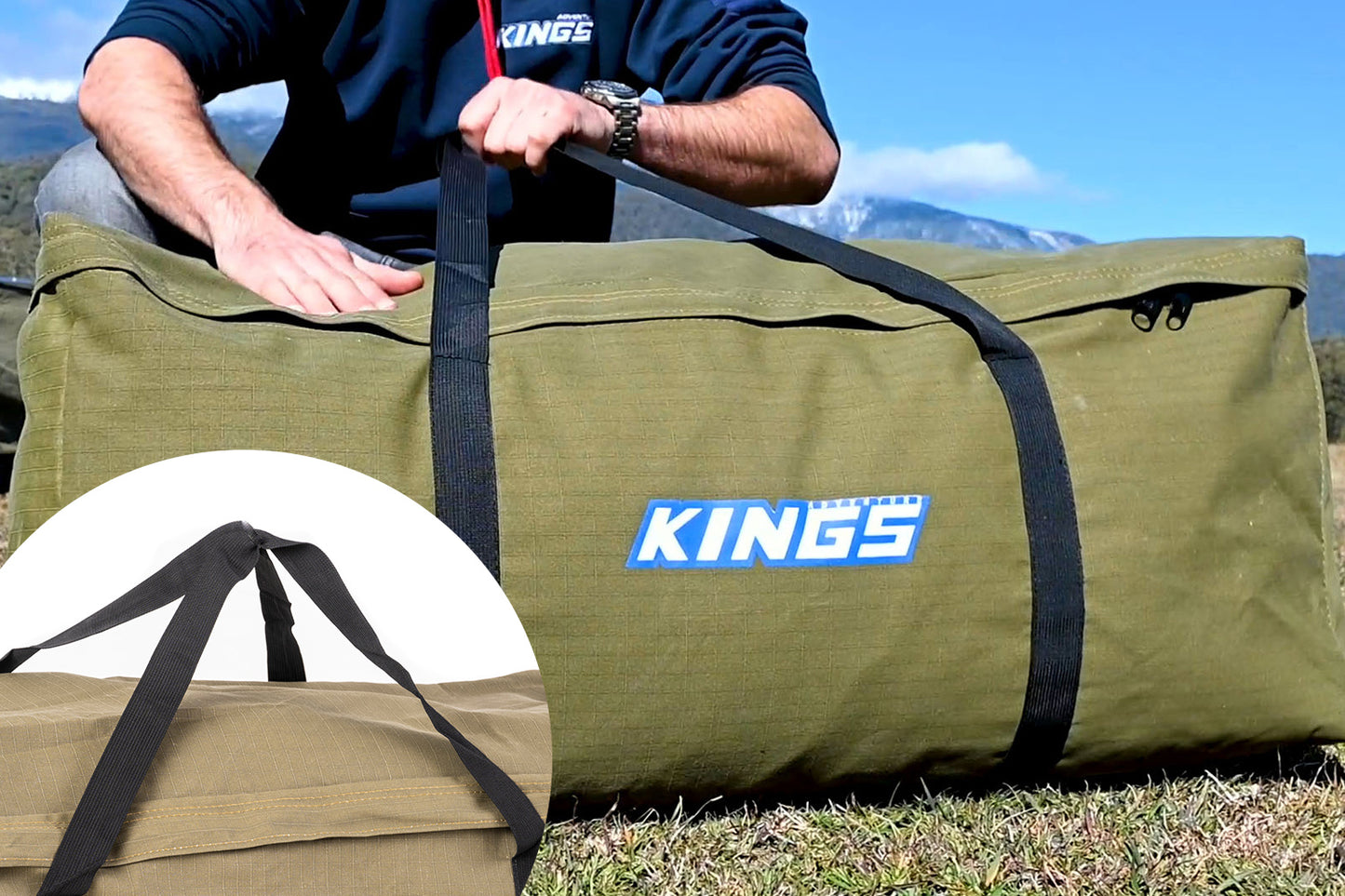 Kings Deluxe Single Swag Tent + Canvas Bag - JMS Camping Store