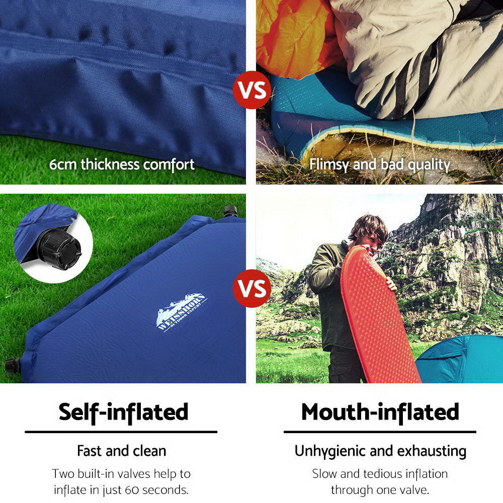 Self Inflating Mattress Single 6cm - jmscamping.com