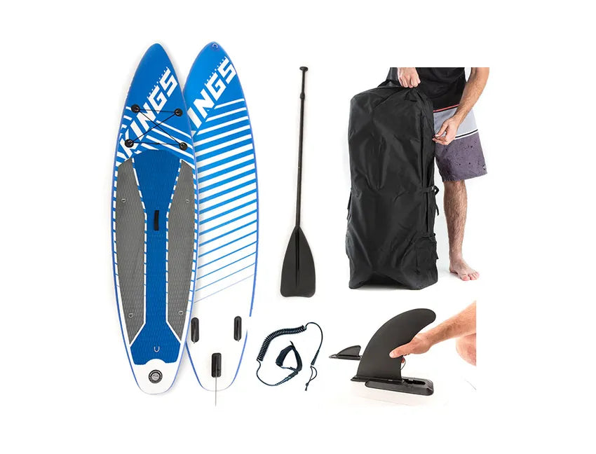 Adventure Kings Inflatable Stand-Up Paddle Board + Single-Action Paddleboard Pump - JMS Camping Store