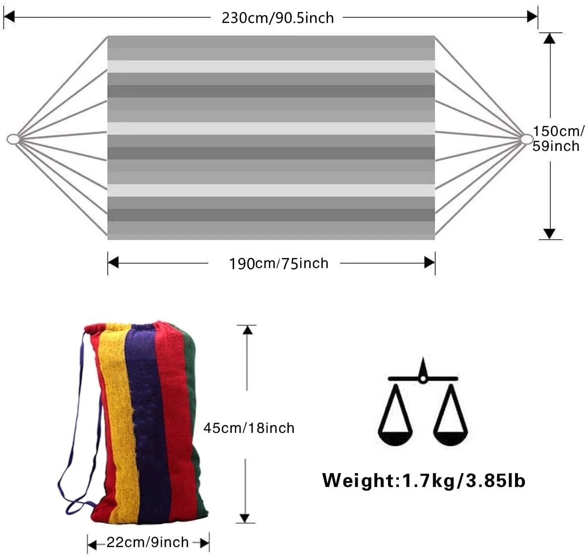 Outdoor Canvas Hammock - jmscamping.com