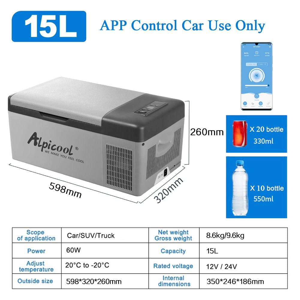 15L Portable Camping Fridge - jmscamping.com