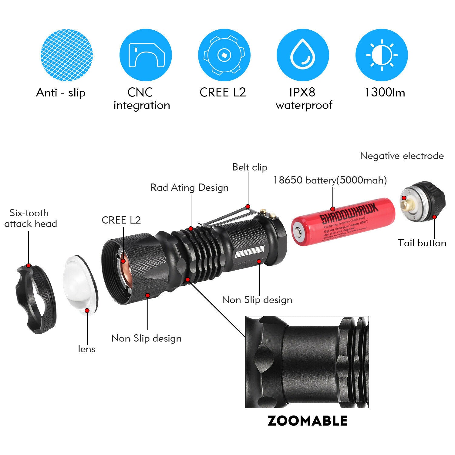 LED Flashlight - jmscamping.com