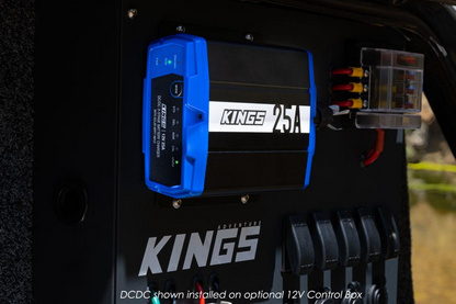 Kings 25A DCDC Charger | Quick Connect Plugs | MPPT Solar Regulator| Lithium Compatible | 12/24V Input | IP66 Rating