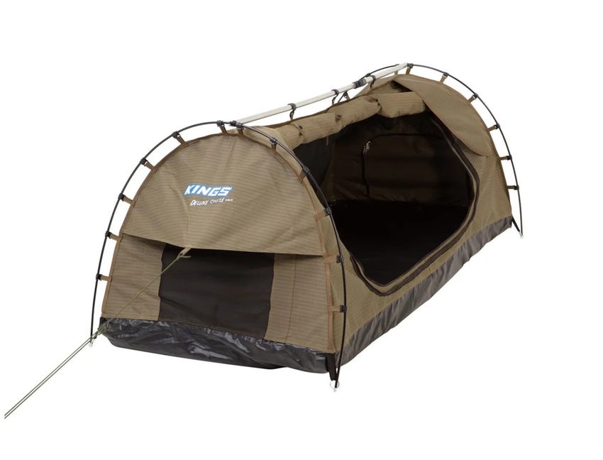 Kings Deluxe Single Swag Tent + Deluxe Storage Bag Single Swag + Canvas Storage Bag