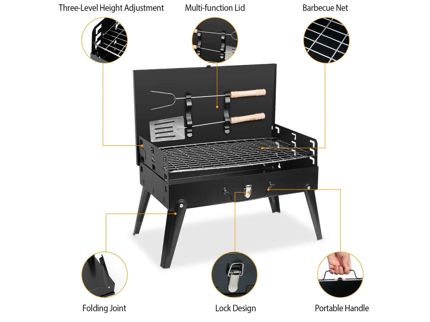 BBQ Portable Charcoal Grill - jmscamping.com