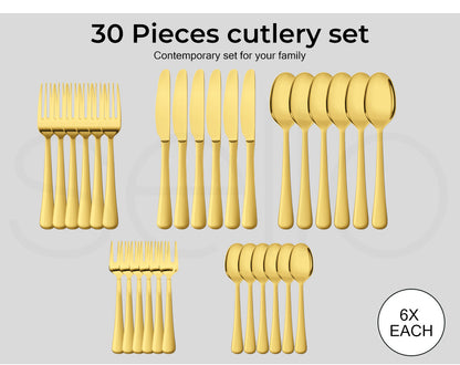 30-Piece Cutlery Set - jmscamping.com