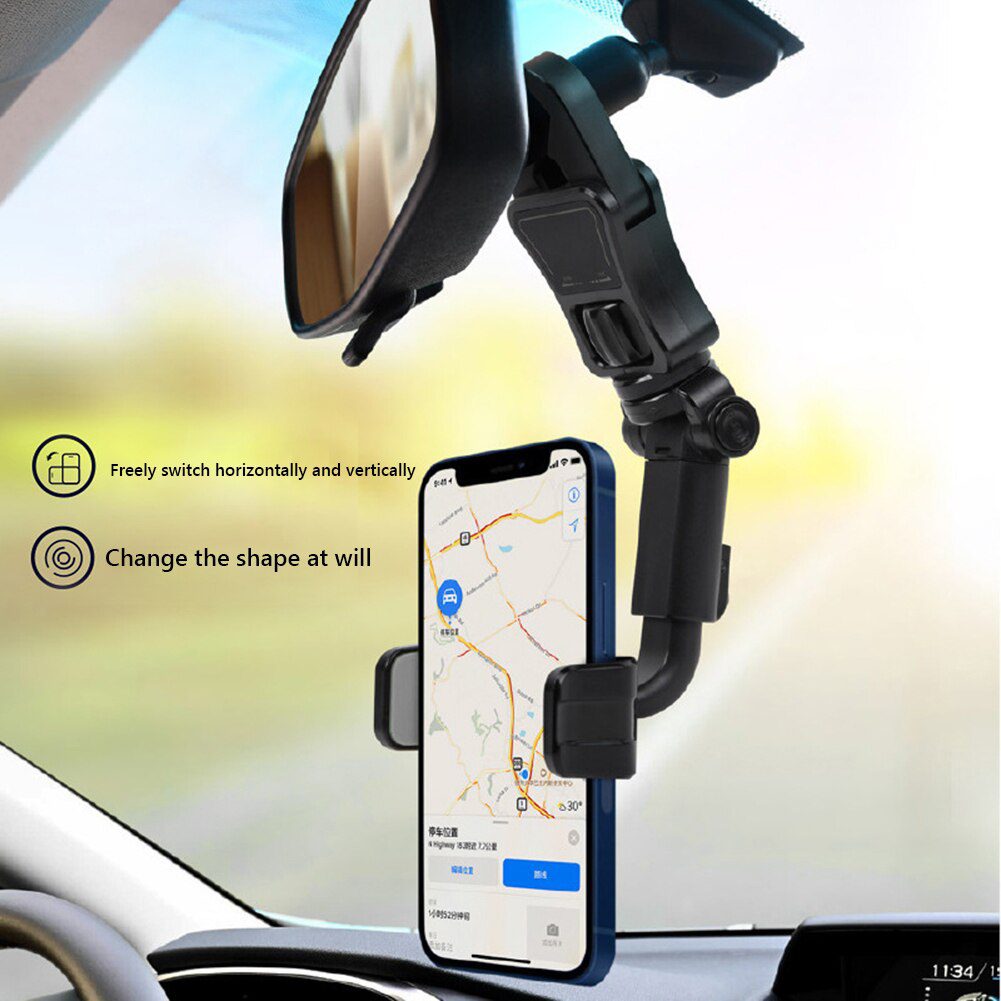 Rearview Mirror Rotatable Phone Holder - jmscamping.com