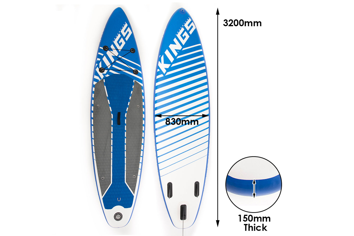 Adventure Kings Inflatable Stand-Up Paddle Board + Single-Action Paddleboard Pump - JMS Camping Store