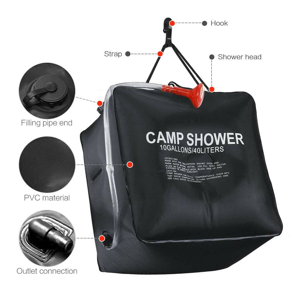 40L Shower Bag Water Pipe - jmscamping.com