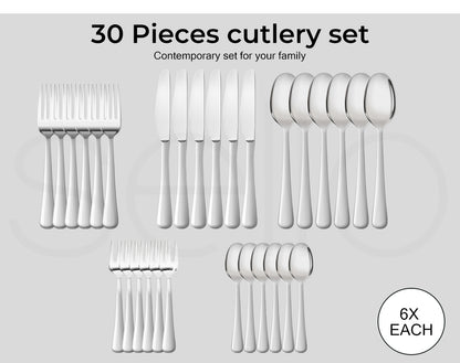 30-Piece Cutlery Set - jmscamping.com
